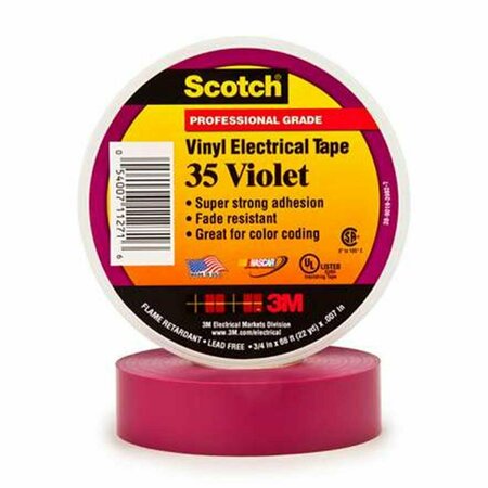 SCOTCH Scotch  0.75 in. x 66 ft. Violet 35 Electrical Tape - Pack of 10, 10PK T96403510PKV